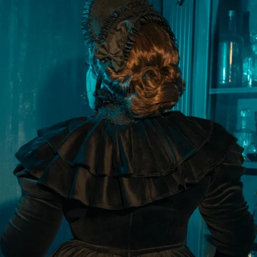 Haunted Beauty Victorian Mourning Dress With Capelet In Black -Elegant Ladies Wear Haunted Beauty Dress 10