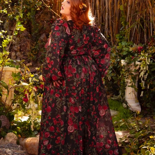 Heroine Maxi Dress In Pomegranate Print 35 Heroine Maxi Dress In Pomegranate Print -Elegant Ladies Wear Heroine Dress Pom 16