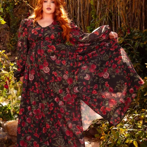 Heroine Maxi Dress In Pomegranate Print 29 Heroine Maxi Dress In Pomegranate Print -Elegant Ladies Wear Heroine Dress Pom 17