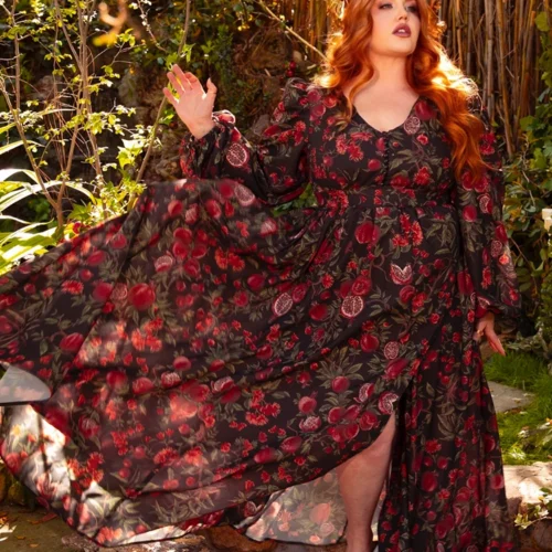 Heroine Maxi Dress In Pomegranate Print 30 Heroine Maxi Dress In Pomegranate Print -Elegant Ladies Wear Heroine Dress Pom 18