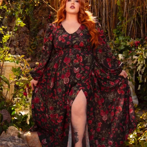 Heroine Maxi Dress In Pomegranate Print