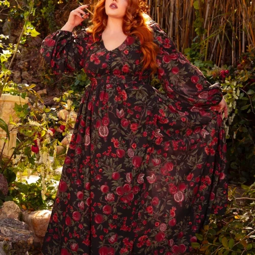 Heroine Maxi Dress In Pomegranate Print 24 Heroine Maxi Dress In Pomegranate Print -Elegant Ladies Wear Heroine Dress Pom 25