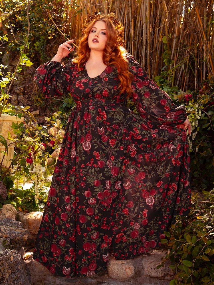 Heroine Maxi Dress In Pomegranate Print 5 Heroine Maxi Dress In Pomegranate Print - Image 3
