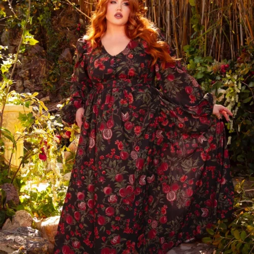 Heroine Maxi Dress In Pomegranate Print 25 Heroine Maxi Dress In Pomegranate Print -Elegant Ladies Wear Heroine Dress Pom 27