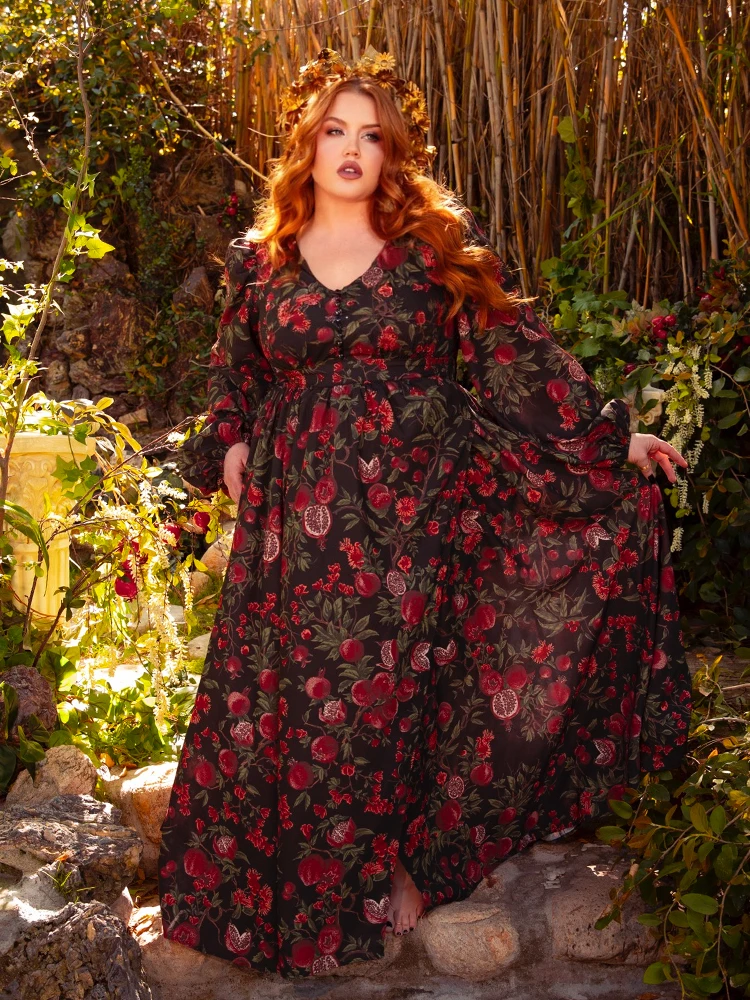Heroine Maxi Dress In Pomegranate Print 6 Heroine Maxi Dress In Pomegranate Print - Image 4