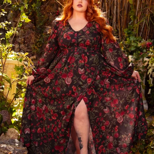 Heroine Maxi Dress In Pomegranate Print 28 Heroine Maxi Dress In Pomegranate Print -Elegant Ladies Wear Heroine Dress Pom 29