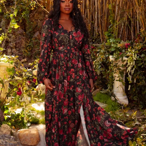 Heroine Maxi Dress In Pomegranate Print 39 Heroine Maxi Dress In Pomegranate Print -Elegant Ladies Wear Heroine Dress Pom 4