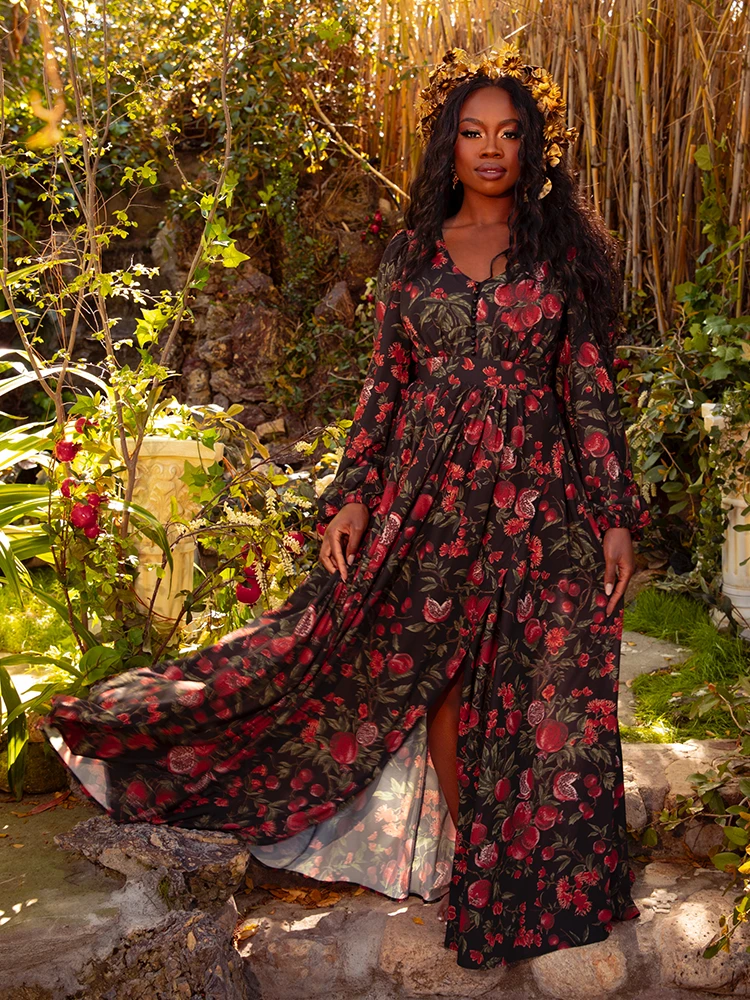 Heroine Maxi Dress In Pomegranate Print 21 Heroine Maxi Dress In Pomegranate Print - Image 19