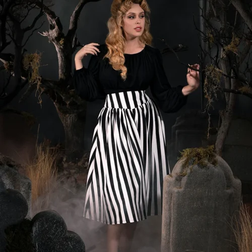 Sleepy Hollow™ The Katrina Skirt In Black And White -Elegant Ladies Wear Katrina Skirt 2