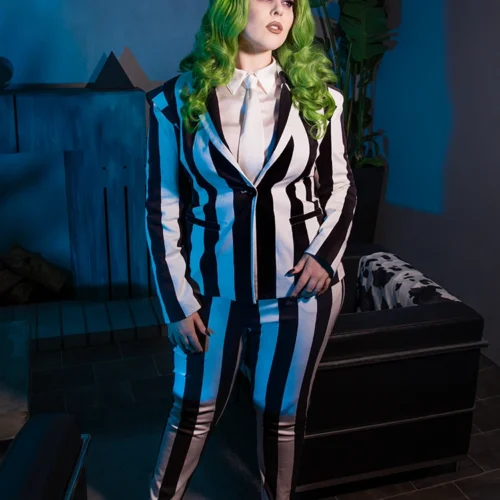 BEETLEJUICE™ Striped Corset Blazer 32 BEETLEJUICE™ Striped Corset Blazer -Elegant Ladies Wear LFBeetlejuiceStripedBlazer5