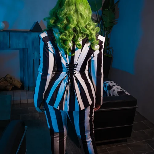 BEETLEJUICE™ Striped Corset Blazer 38 BEETLEJUICE™ Striped Corset Blazer -Elegant Ladies Wear LFBeetlejuiceStripedBlazer7