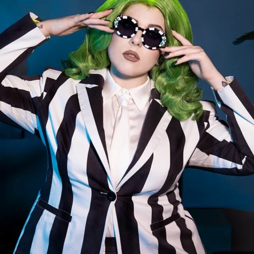 BEETLEJUICE™ Striped Corset Blazer 31 BEETLEJUICE™ Striped Corset Blazer -Elegant Ladies Wear LFBeetlejuiceStripedBlazer8