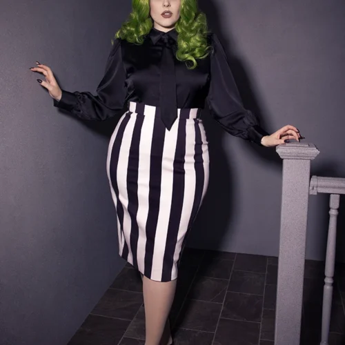 BEETLEJUICE™ Striped Pencil Skirt -Elegant Ladies Wear LFBeetlejuiceStripedWiggleSkirt1