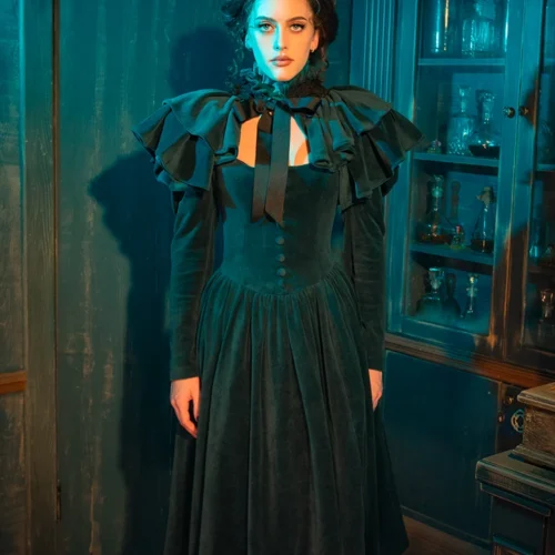 CRIMSON PEAK™ Lady Lucille Victorian Dress With Capelet In Teal