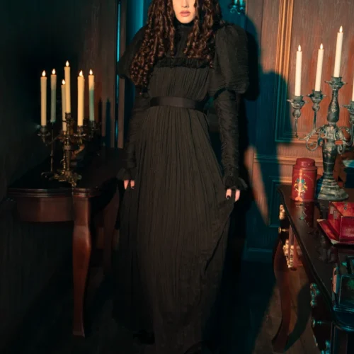 Lady Mourning Victorian Gown In Black -Elegant Ladies Wear Lady Mourning Gown 2