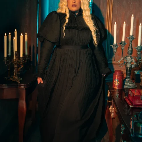 Lady Mourning Victorian Gown In Black -Elegant Ladies Wear Lady Mourning Gown 8