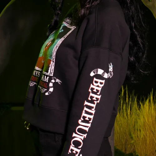 FINAL SALE - BEETLEJUICE™ Lydia Strange LS Cropped Sweatshirt -Elegant Ladies Wear Lydia Crop 1