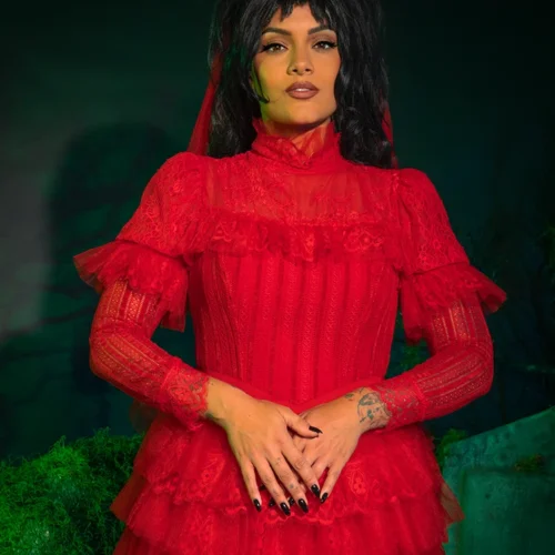 Beetlejuice Beetlejuice™ Lydia Deetz Wedding Dress In Red -Elegant Ladies Wear Lydia Wedding 2