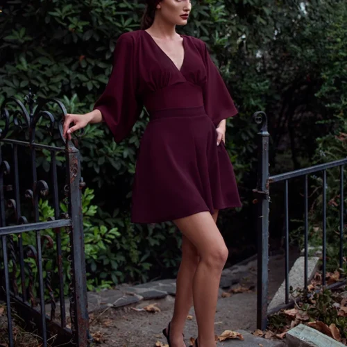 Black Widow Tap Shorts In Oxblood -Elegant Ladies Wear Oxblood Bauhaus 4