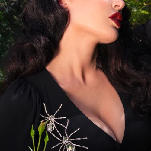 FINAL SALE - Black Widow Rhinestone Spider Brooch - CRYSTAL -Elegant Ladies Wear Rhinestone Clear Spiders 1 4f007c37 7712 4bfd 85e3 4a177798ee75