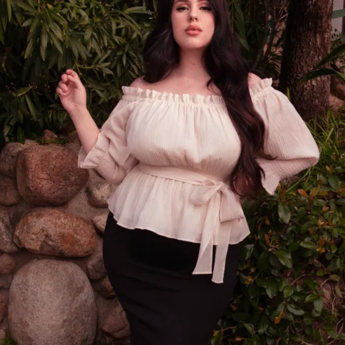 FINAL SALE - Ritual Peasant Top In Papyrus -Elegant Ladies Wear Ritual Top Cr 15