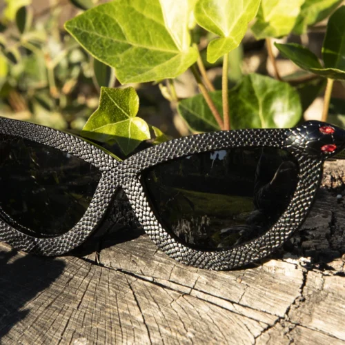 Serpent Sunglasses In Black -Elegant Ladies Wear SNAKE BLACK 2