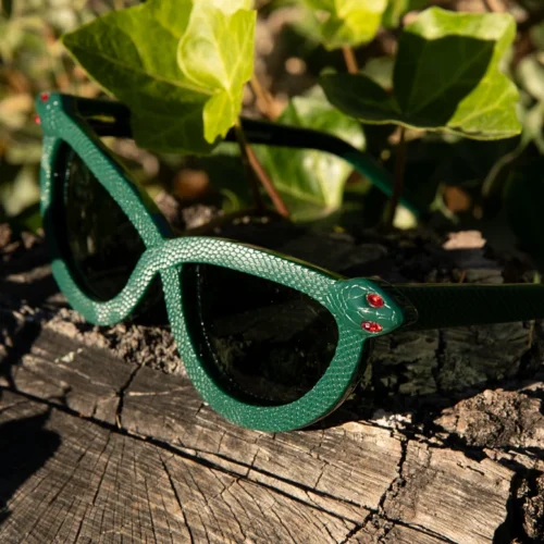 Serpent Sunglasses In Emerald Green -Elegant Ladies Wear Snake Sunglasses 4