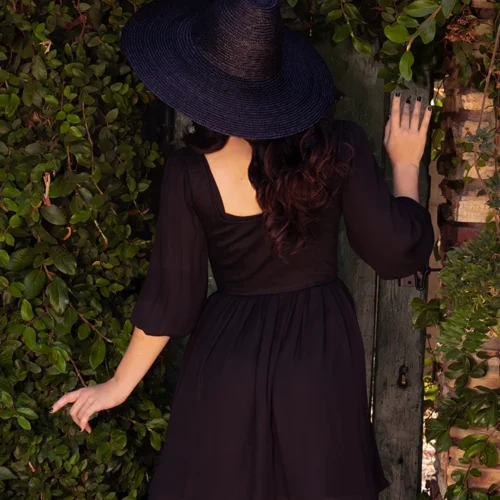 Cottage Corset In Black Cotton Sateen 7 Cottage Corset In Black Cotton Sateen -Elegant Ladies Wear Underbust Corset 1