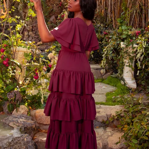 Underworld Dress In Wine Red -Elegant Ladies Wear Underworld Dress Wine 6