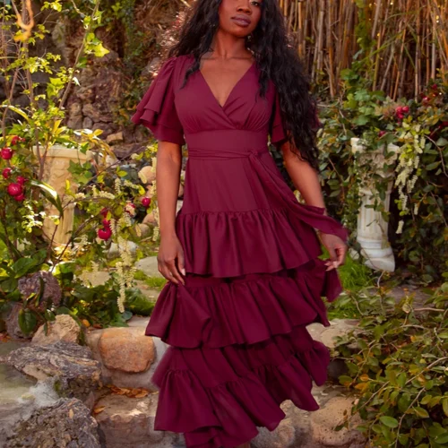 Underworld Dress In Wine Red -Elegant Ladies Wear Underworld Dress Wine 8