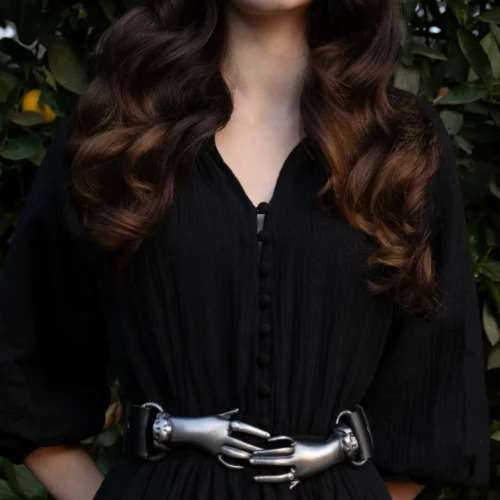 Victorian Hands Belt In Antique Pewter