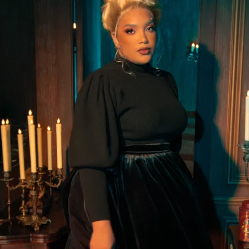 Victorian Cycling Pullover Sweater In Black -Elegant Ladies Wear Victorian Pullover Sweater 2