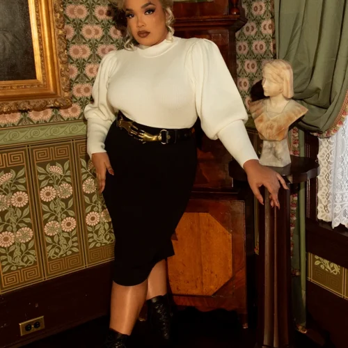 Vamp Pencil Skirt In Black -Elegant Ladies Wear Victorian Sweater Cream 13 bcf32520 de7b 4429 bba7 78d00a4de90b