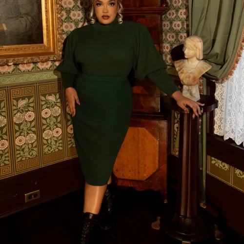 Victorian Cycling Pullover Sweater In Hunter Green -Elegant Ladies Wear Victorian Sweater Green 11 83b01f97 02b6 491c 9bf4 4fcc7d8f423e