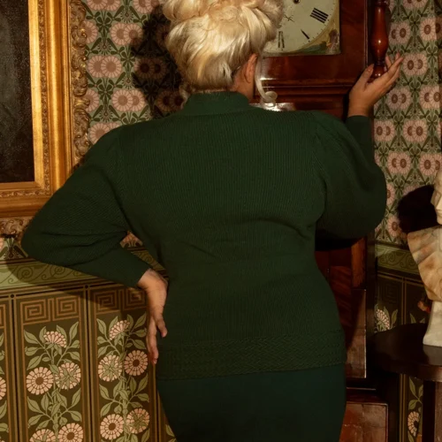 Victorian Cycling Pullover Sweater In Hunter Green -Elegant Ladies Wear Victorian Sweater Green 6