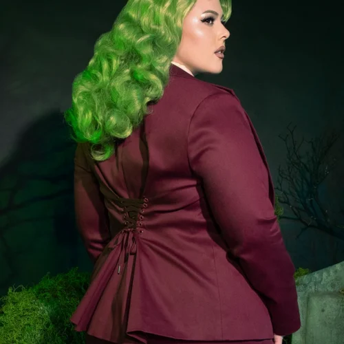 Beetlejuice Beetlejuice™ Wedding Blazer In Burgundy 10 Beetlejuice Beetlejuice™ Wedding Blazer In Burgundy -Elegant Ladies Wear Wedding Suit Jacket 5