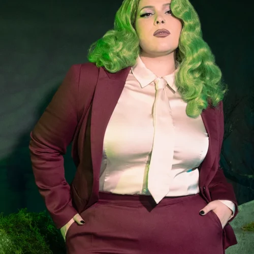 Bowie Blouse W/Matching Tie In Tea Stained Charmeuse