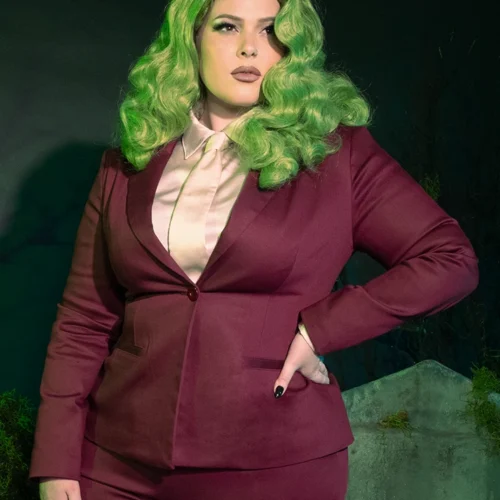 Beetlejuice Beetlejuice™ Wedding Blazer In Burgundy 12 Beetlejuice Beetlejuice™ Wedding Blazer In Burgundy -Elegant Ladies Wear Wedding Suit Jacket 8