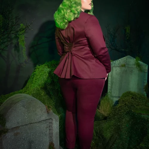 Beetlejuice Beetlejuice™ Wedding Pants In Burgundy -Elegant Ladies Wear Wedding Suit Pants 7