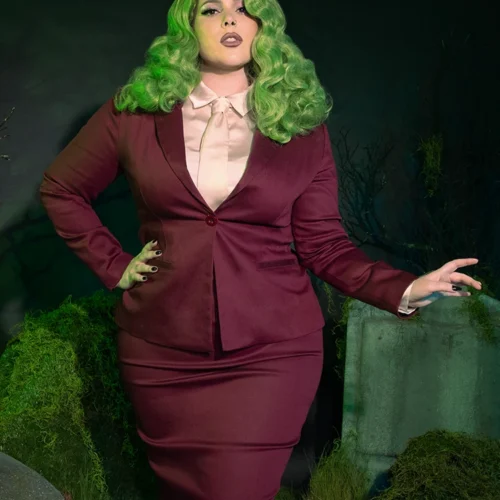 Vamp Suiting Skirt In Burgundy