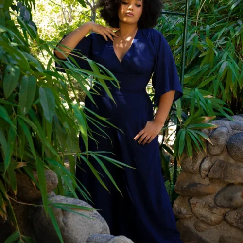 FINAL SALE - Black Widow Palazzo Pants In Navy 11 FINAL SALE - Black Widow Palazzo Pants In Navy -Elegant Ladies Wear Wide Leg Navy 1