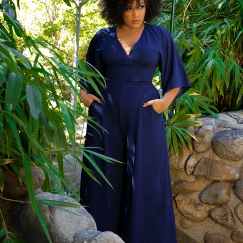 FINAL SALE - Black Widow Palazzo Pants In Navy 12 FINAL SALE - Black Widow Palazzo Pants In Navy -Elegant Ladies Wear Wide Leg Navy 2