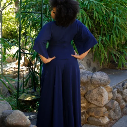FINAL SALE - Black Widow Palazzo Pants In Navy 15 FINAL SALE - Black Widow Palazzo Pants In Navy -Elegant Ladies Wear Wide Leg Navy 8