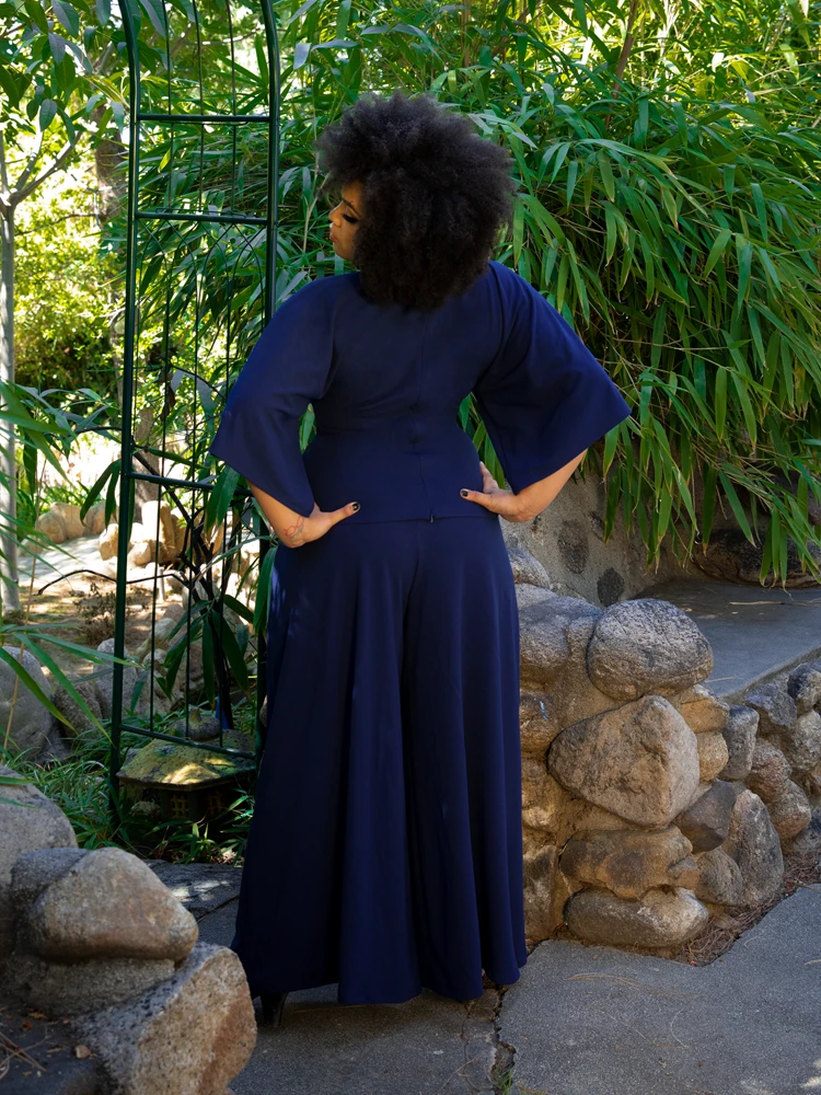 FINAL SALE - Black Widow Palazzo Pants In Navy 8 FINAL SALE - Black Widow Palazzo Pants In Navy - Image 7