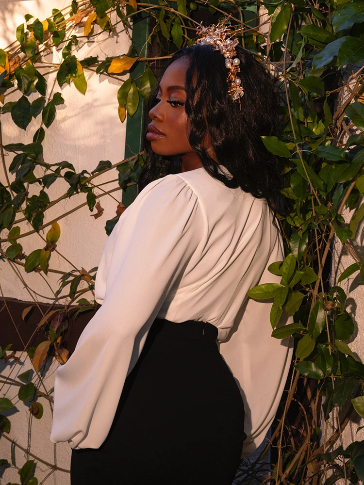 Georgette Wrap Top In Ivory 4 Georgette Wrap Top In Ivory - Image 2