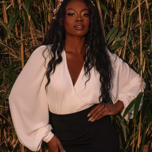 Georgette Wrap Top In Ivory 17 Georgette Wrap Top In Ivory -Elegant Ladies Wear Wrap Top Ivory 3