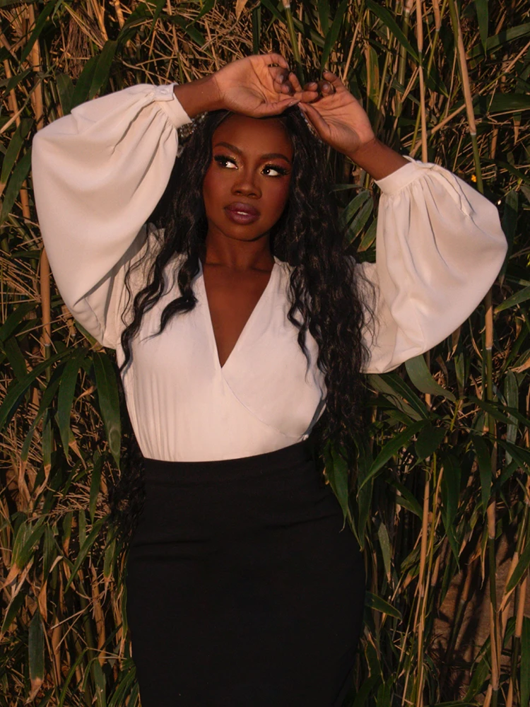 Georgette Wrap Top In Ivory 10 Georgette Wrap Top In Ivory - Image 8