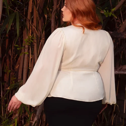 Georgette Wrap Top In Ivory 15 Georgette Wrap Top In Ivory -Elegant Ladies Wear Wrap Top Ivory 7