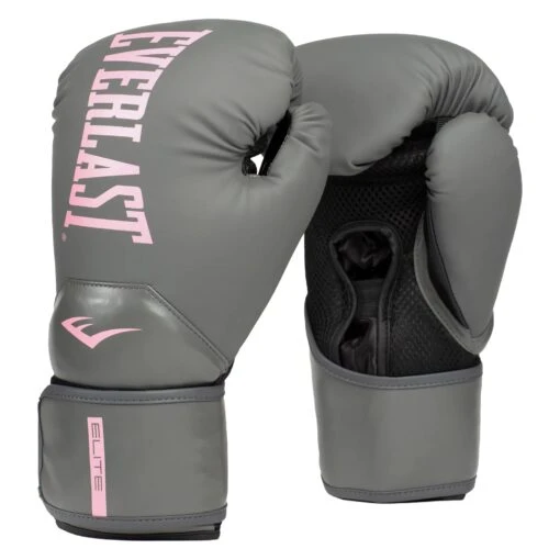 Everlast Elite 2 Boxing Gloves -Elegant Ladies Wear everlast elite 2 boxing gloves grey pink P00003310 01