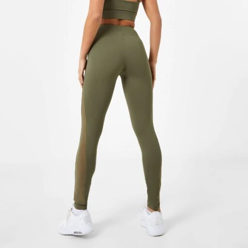 Everlast Women's Mesh Panel Leggings -Elegant Ladies Wear everlast women s mesh panel leggings khaki P00002882.04.KH 02